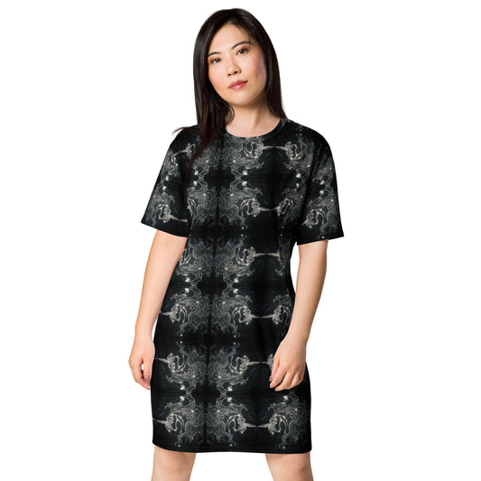 Unicorn Lattice All Over Print Tshirt Dress Front