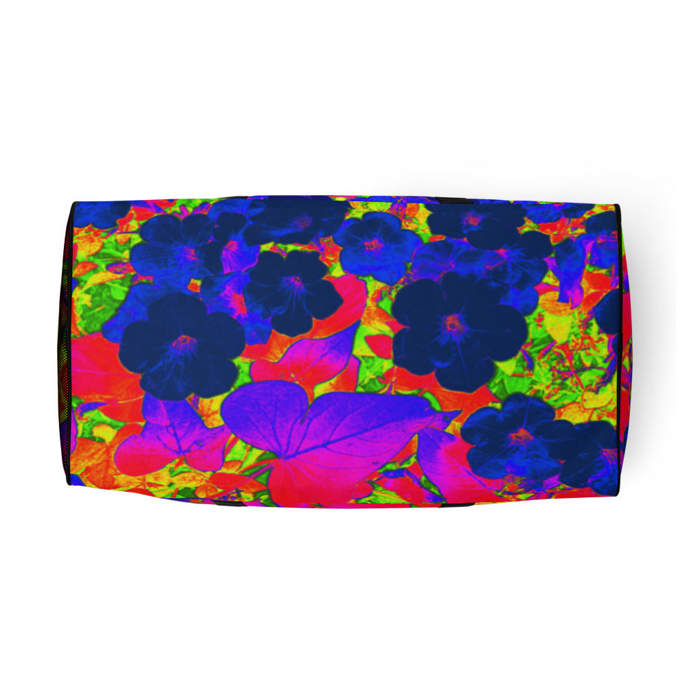 Neon Leaves All-Over Print Duffle Bag