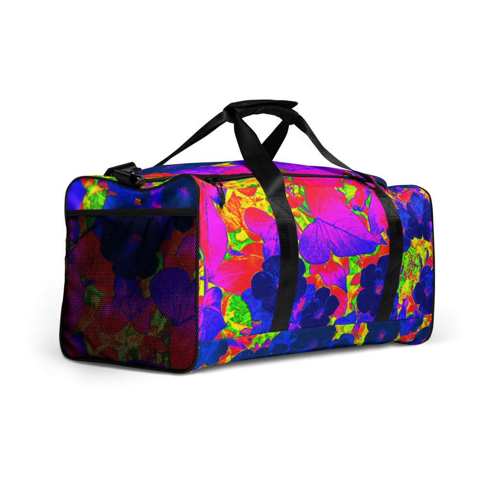 Neon Leaves All-Over Print Duffle Bag