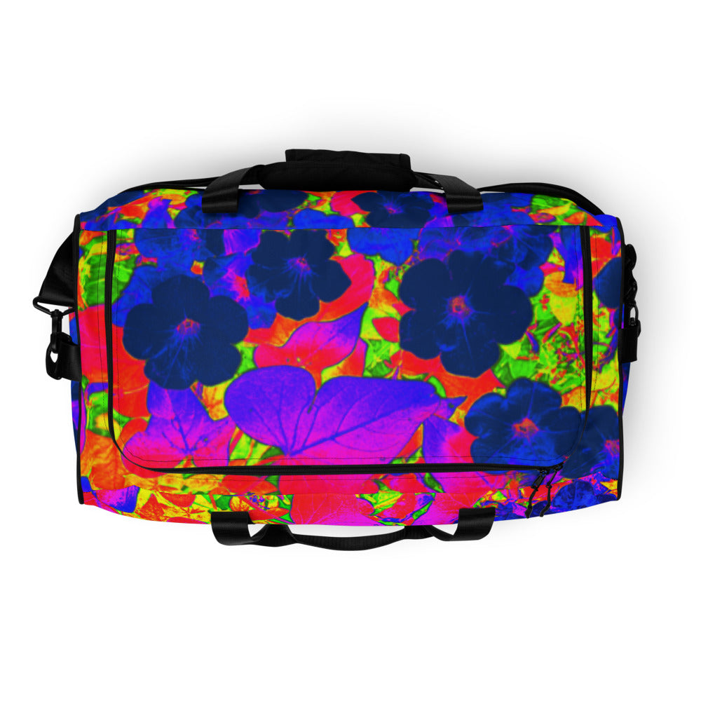 Neon Leaves All-Over Print Duffle Bag