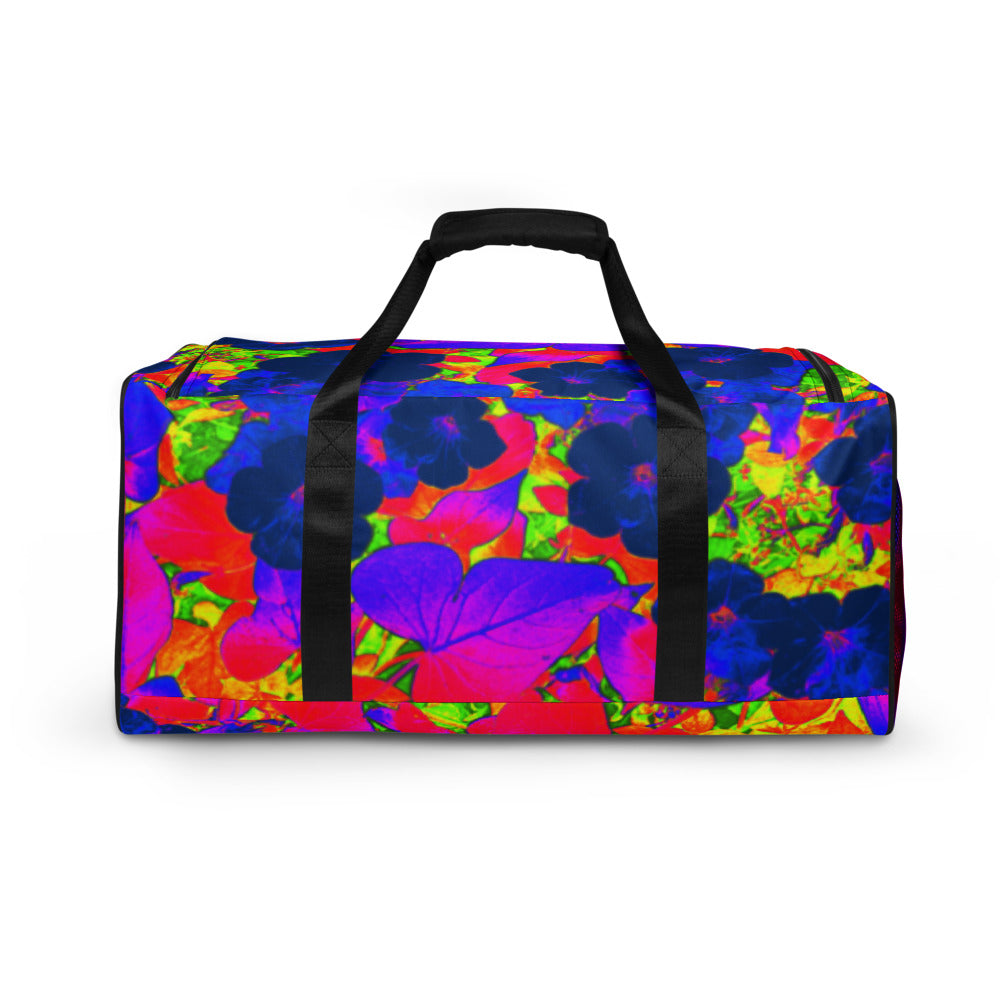 Neon Leaves All-Over Print Duffle Bag