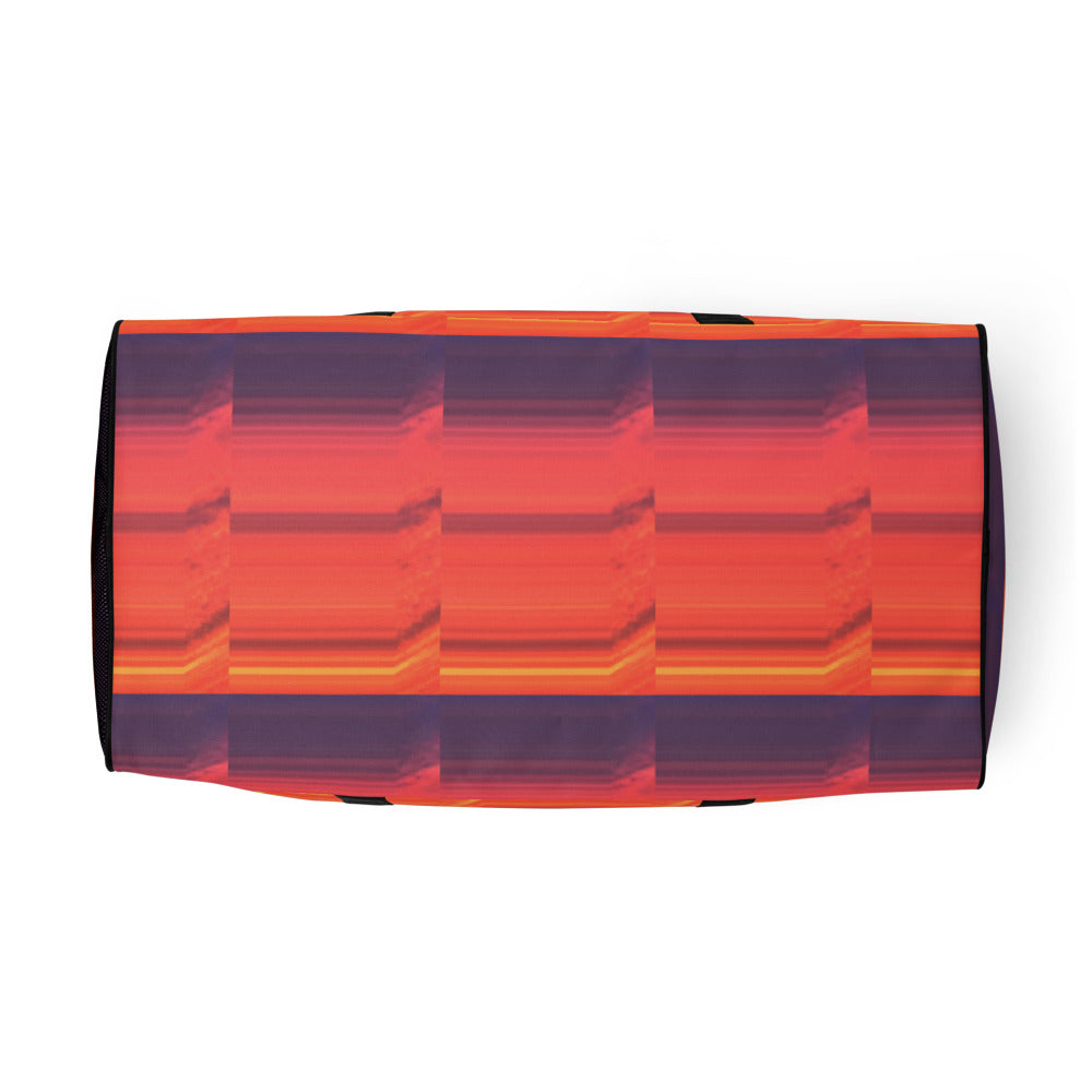 Abstract Sunset Duffle Bag Bottom