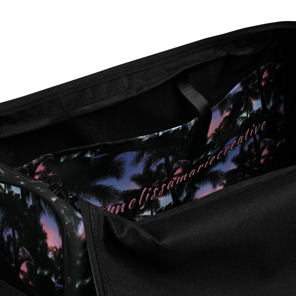 Sunset Palms Camo Duffle Bag Inside Pocket