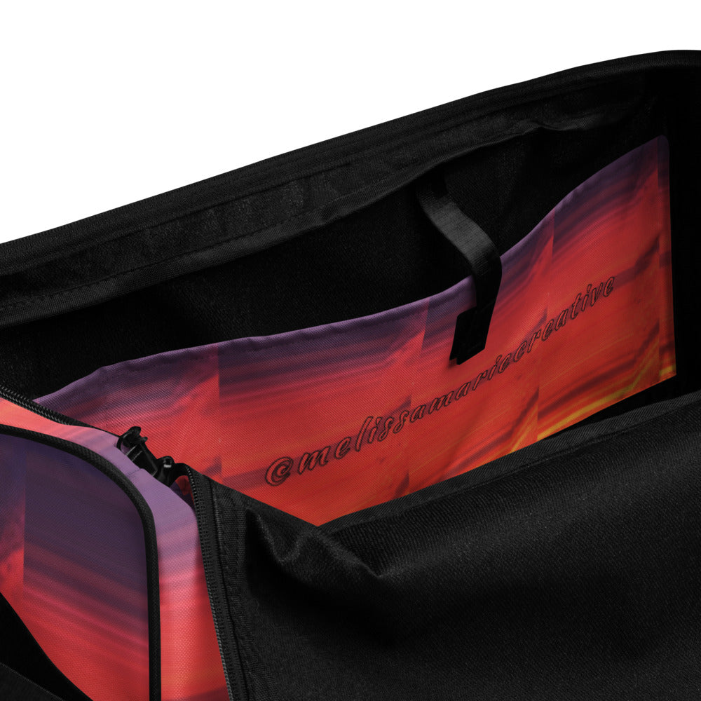 Abstract Sunset Duffle Bag Inside Pocket