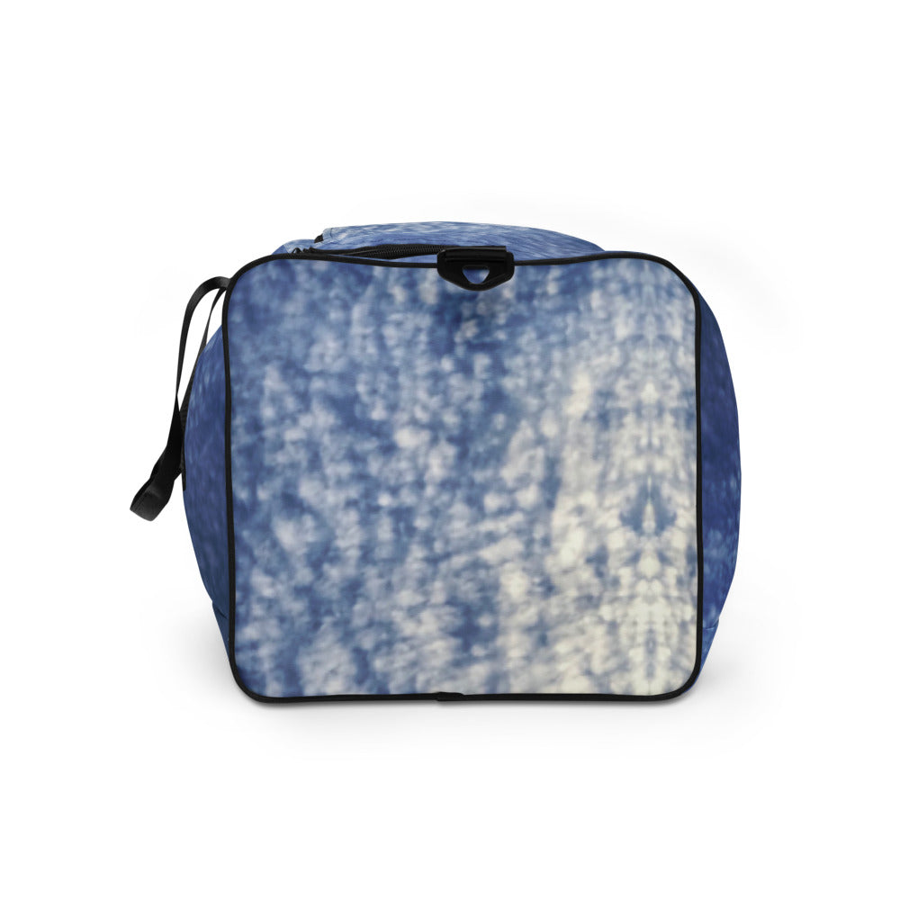 Paintbrush Clouds Duffle Bag Side Detail