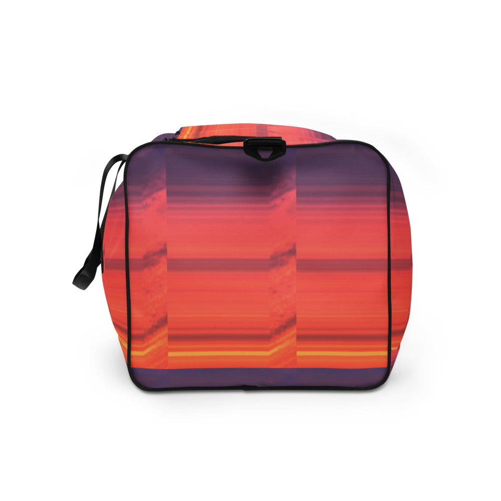 Abstract Sunset Duffle Bag Left Side