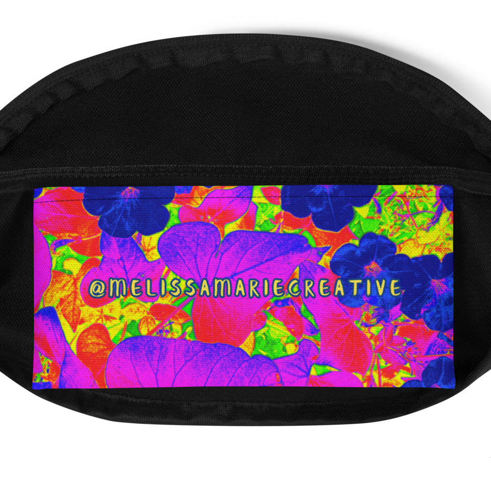 Neon Leaves Fanny Pack Inside Pocket