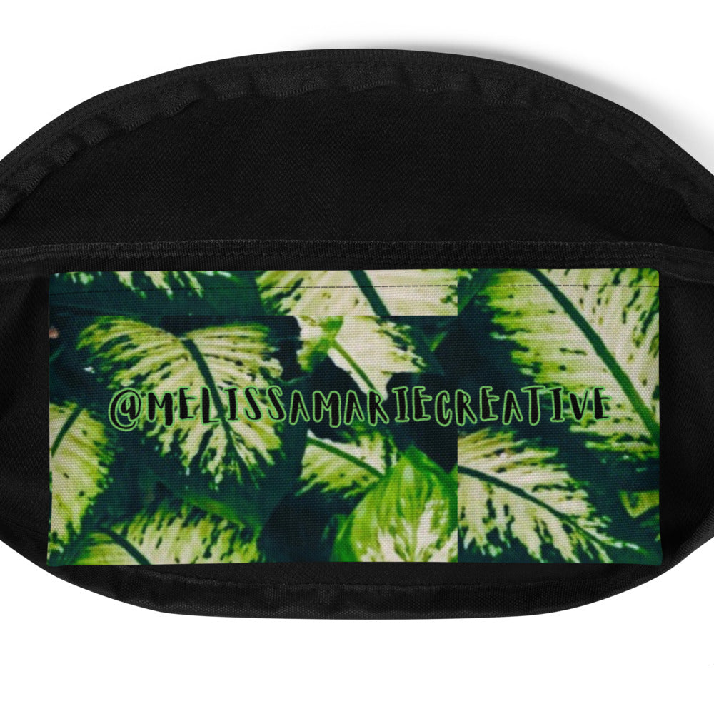 Rainforest Leaves Fanny Pack Inside Pocket