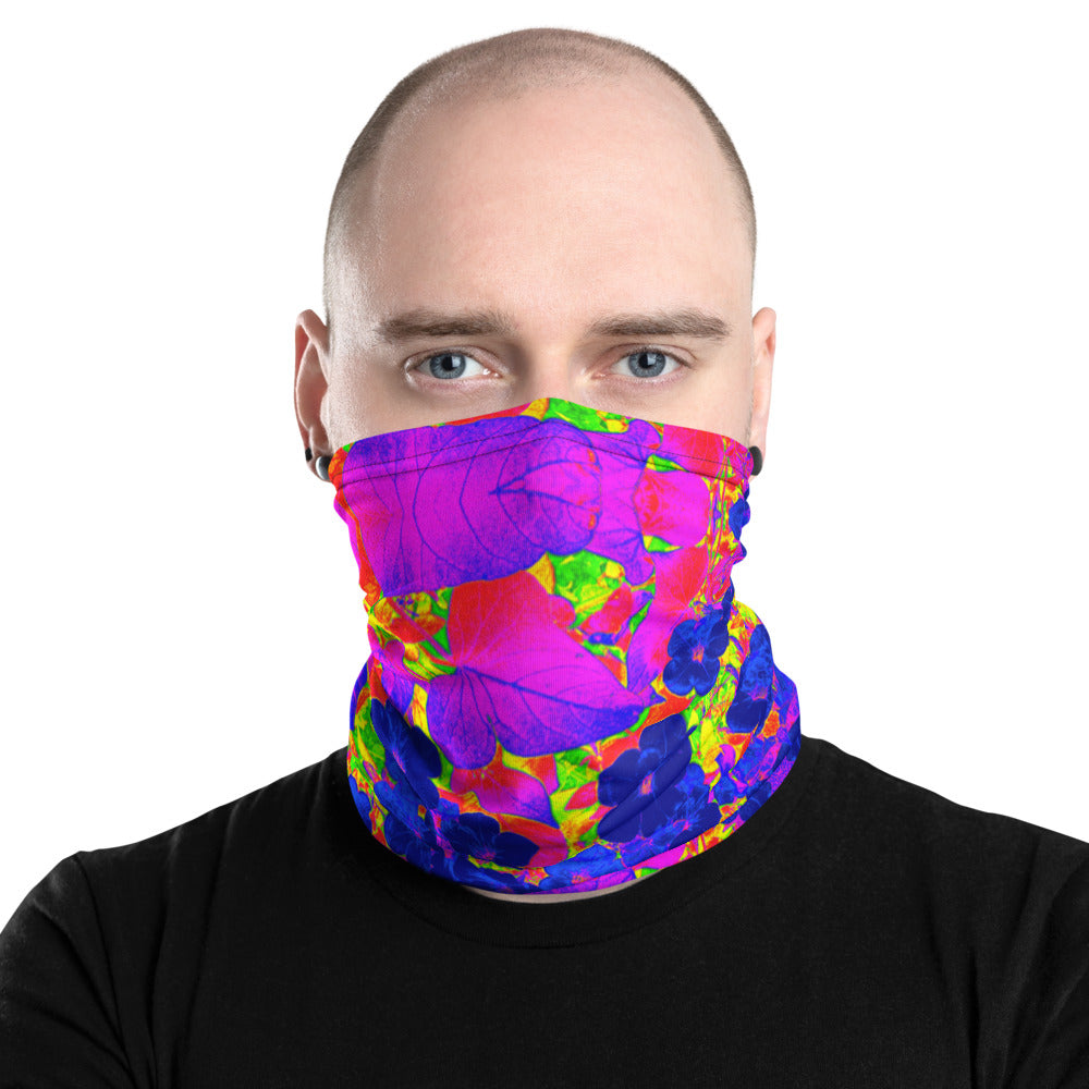 Neon Leaves Neck Gaiter Front