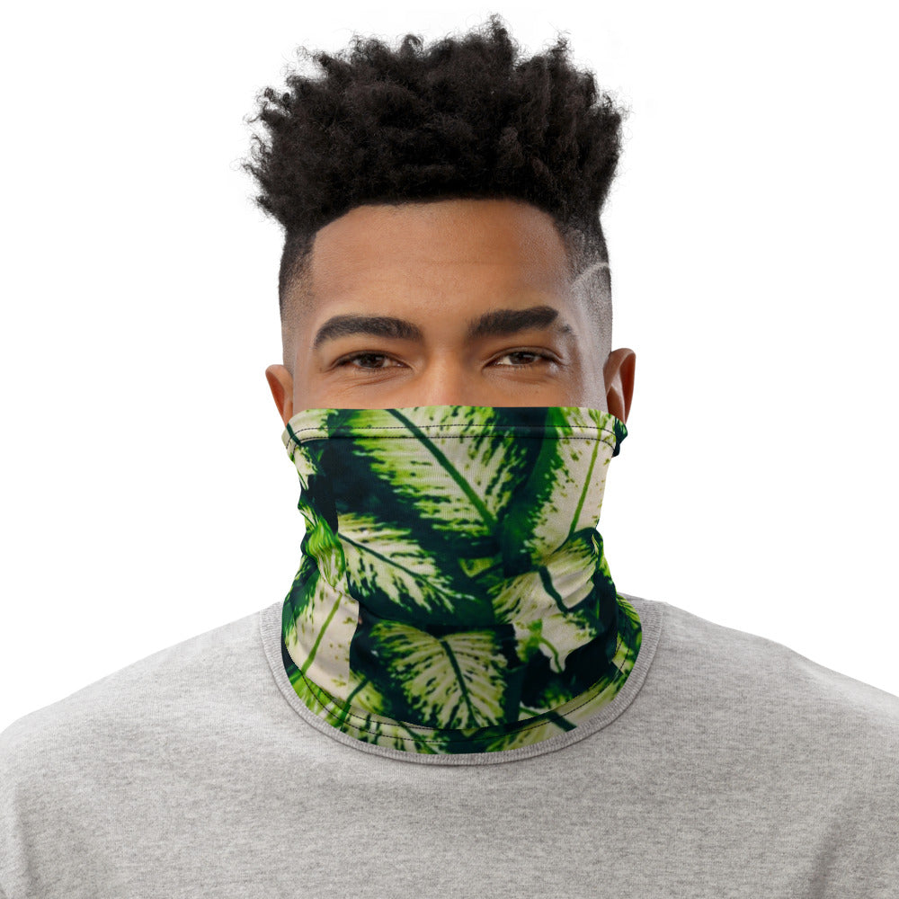 Rainforest Leaves Neck Gaiter Front