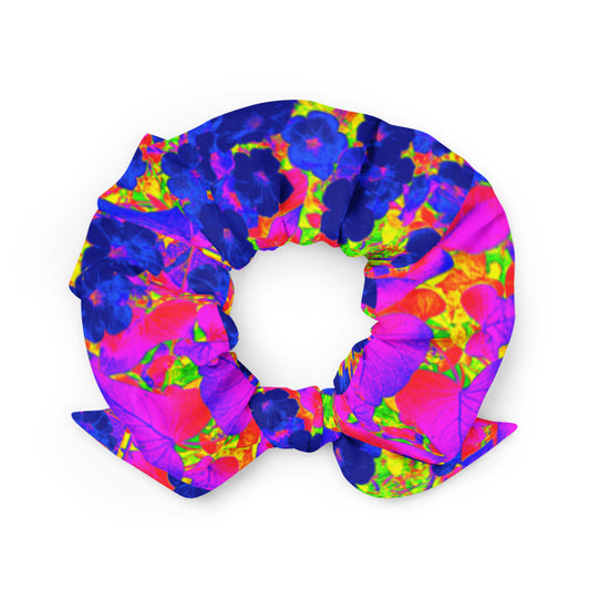 Neon Leaves Scrunchie Back