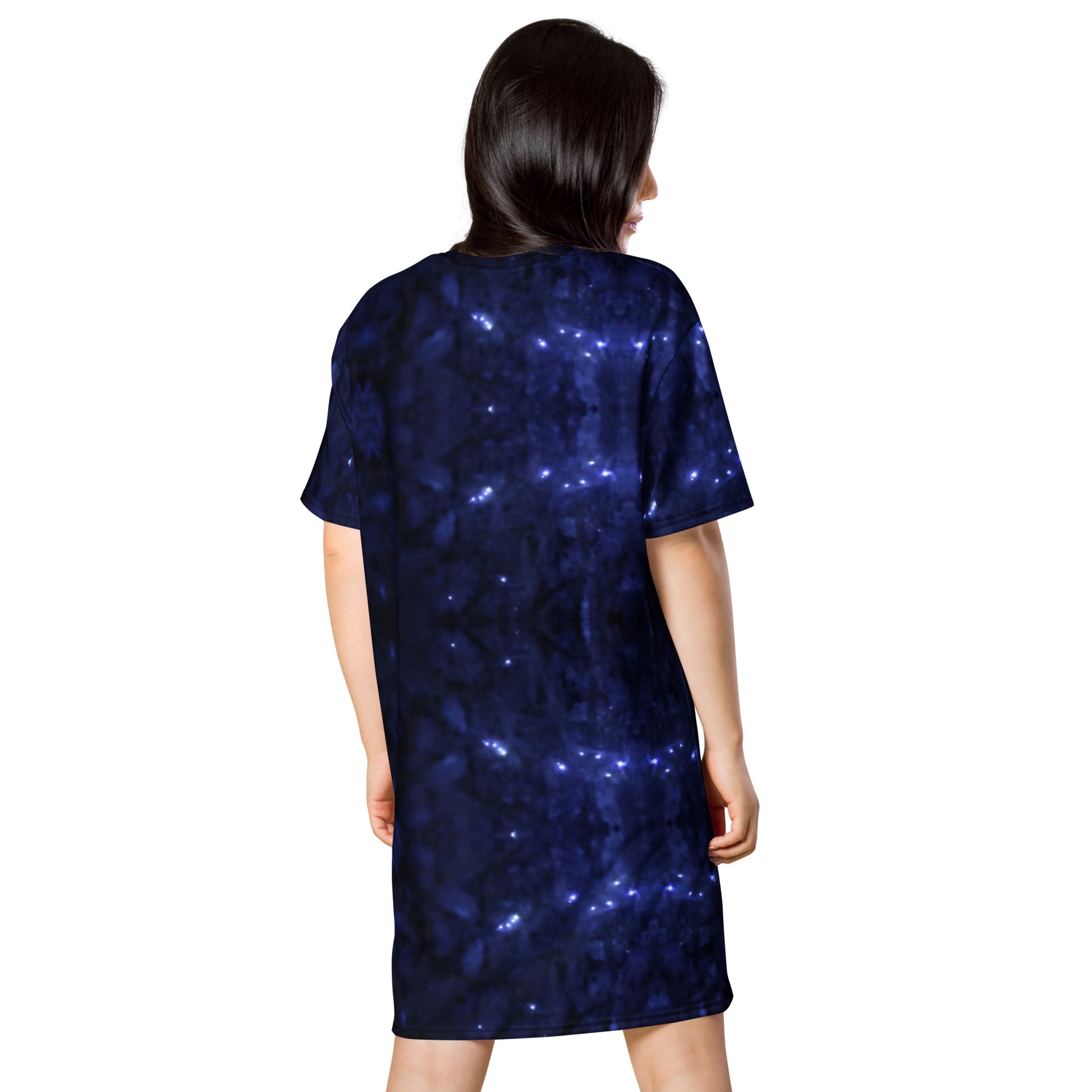 Abstract Galaxy All-Over Print T-shirt Dress Back