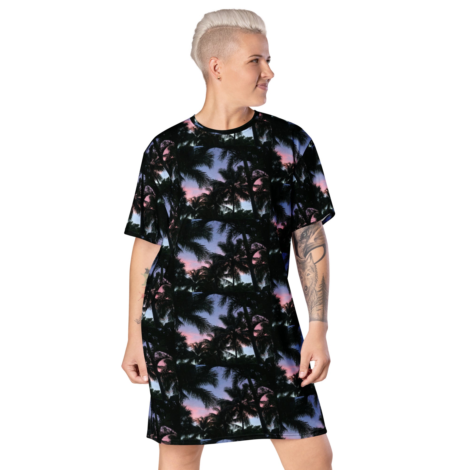 Sunset Palms Camo All Over Print T Shirt Dress Melissa Marie Creative