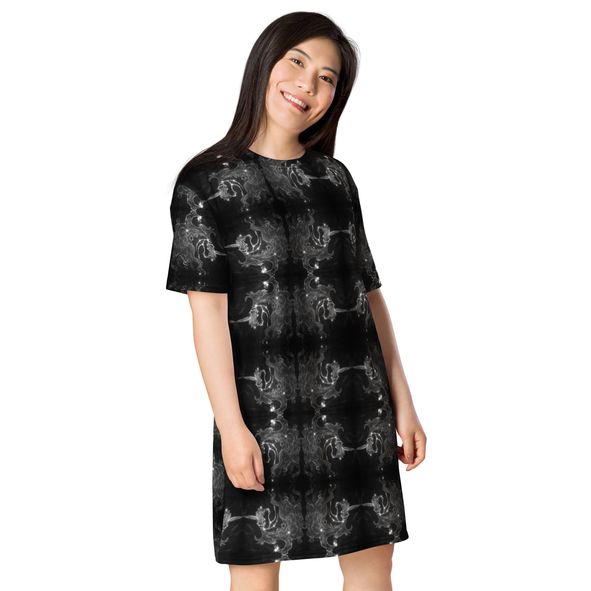 Magical Unicorn All-Over Print T-Shirt Dress Right Front