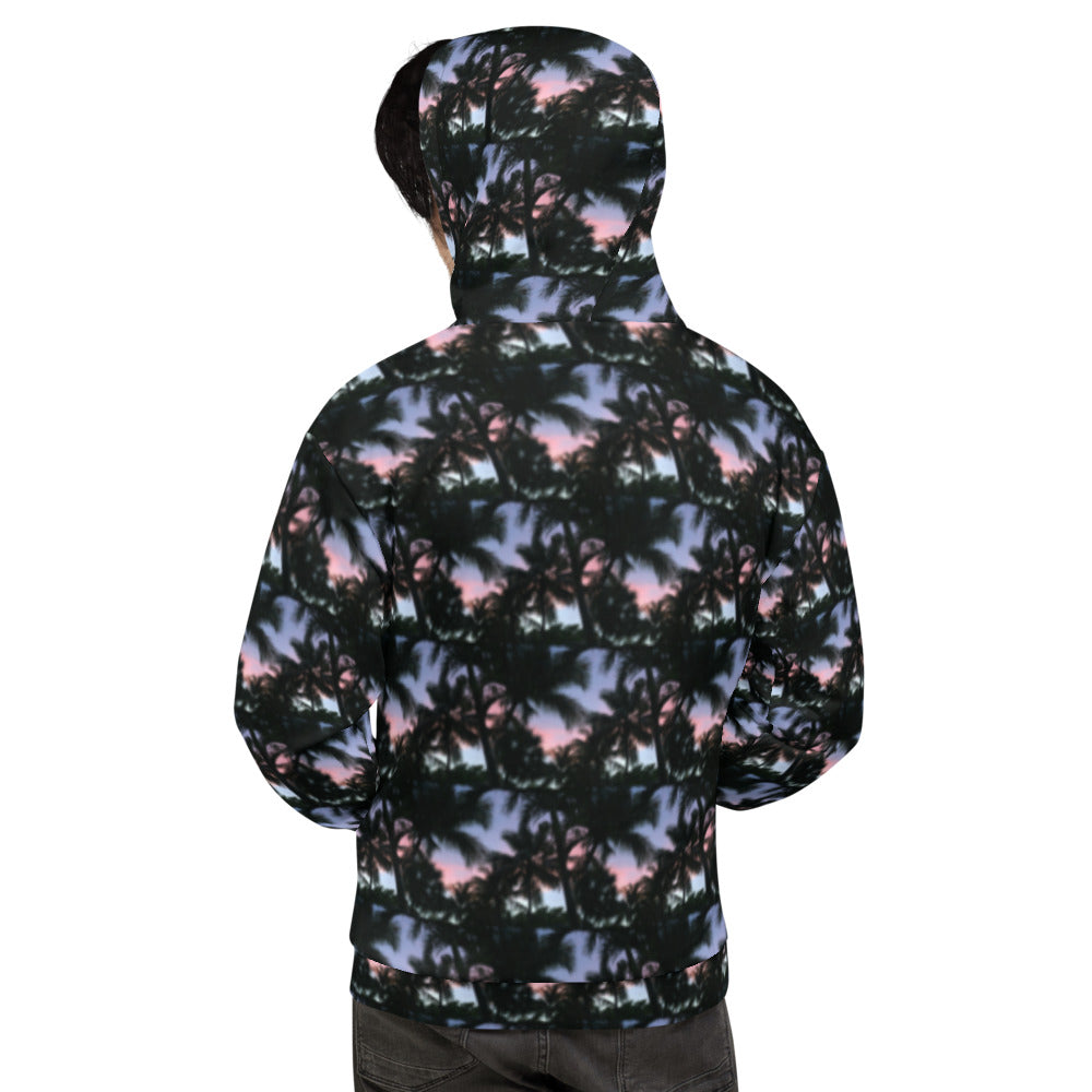 Sunset Palms Camo Hoodie Back