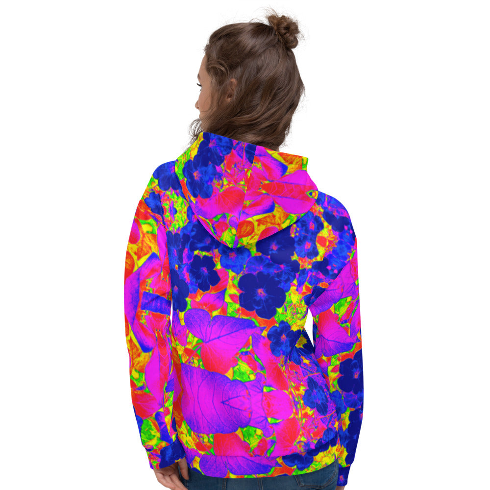 Neon Leaves Hoodie Back