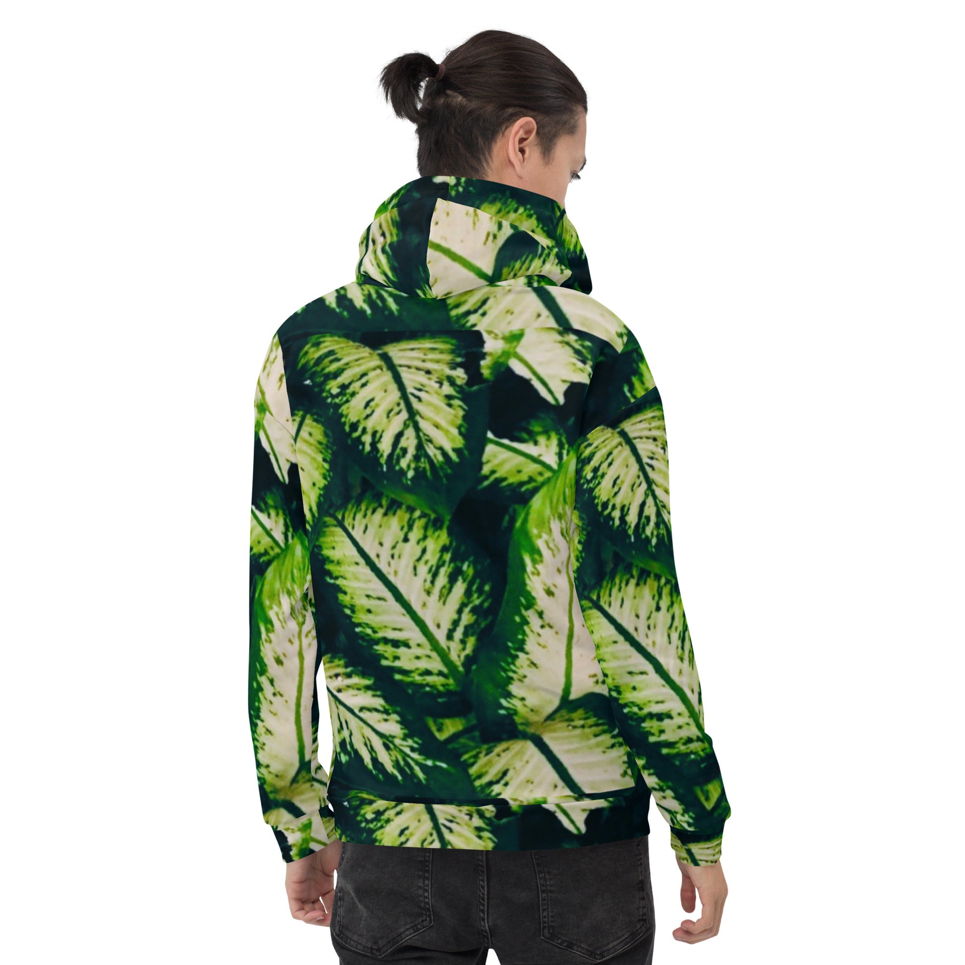 Rainforest Leaves All-Over Print Hoodie Back