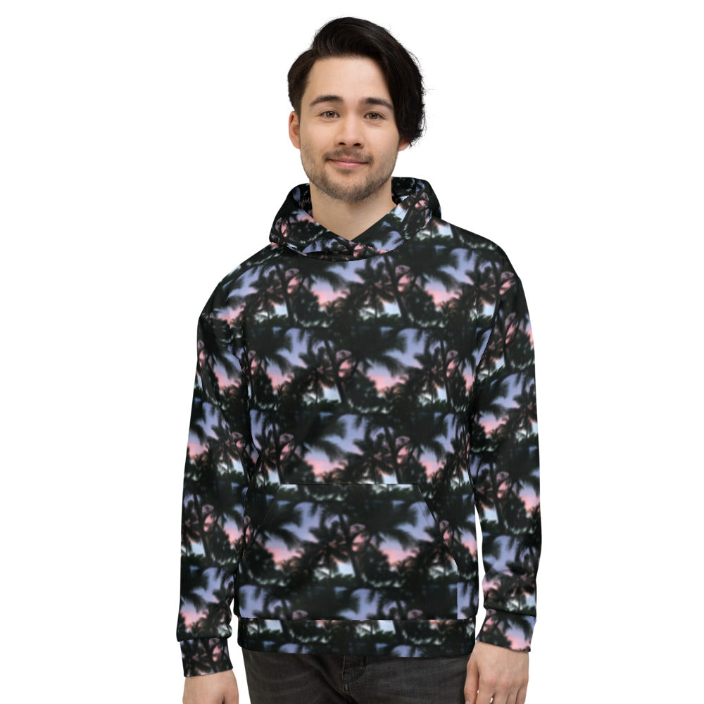 Sunset Palms Camo Hoodie Front