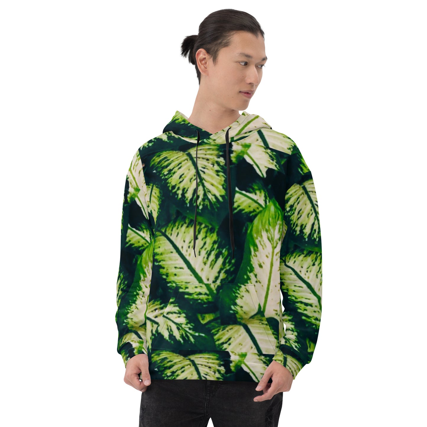 Rainforest Leaves All-Over Print Hoodie Front