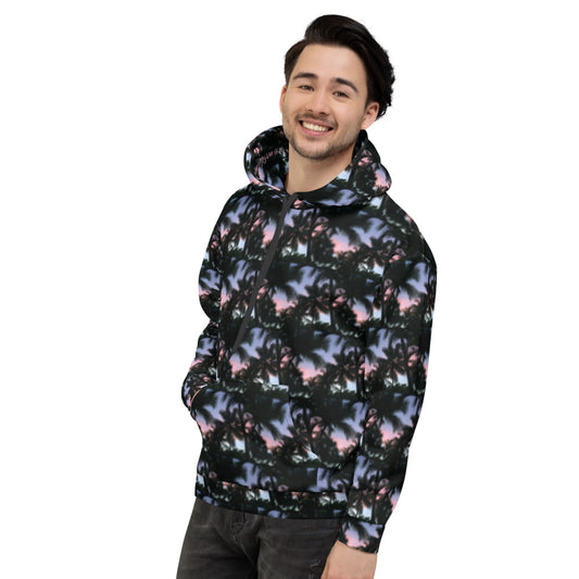 Sunset Palms Camo Hoodie Left Side