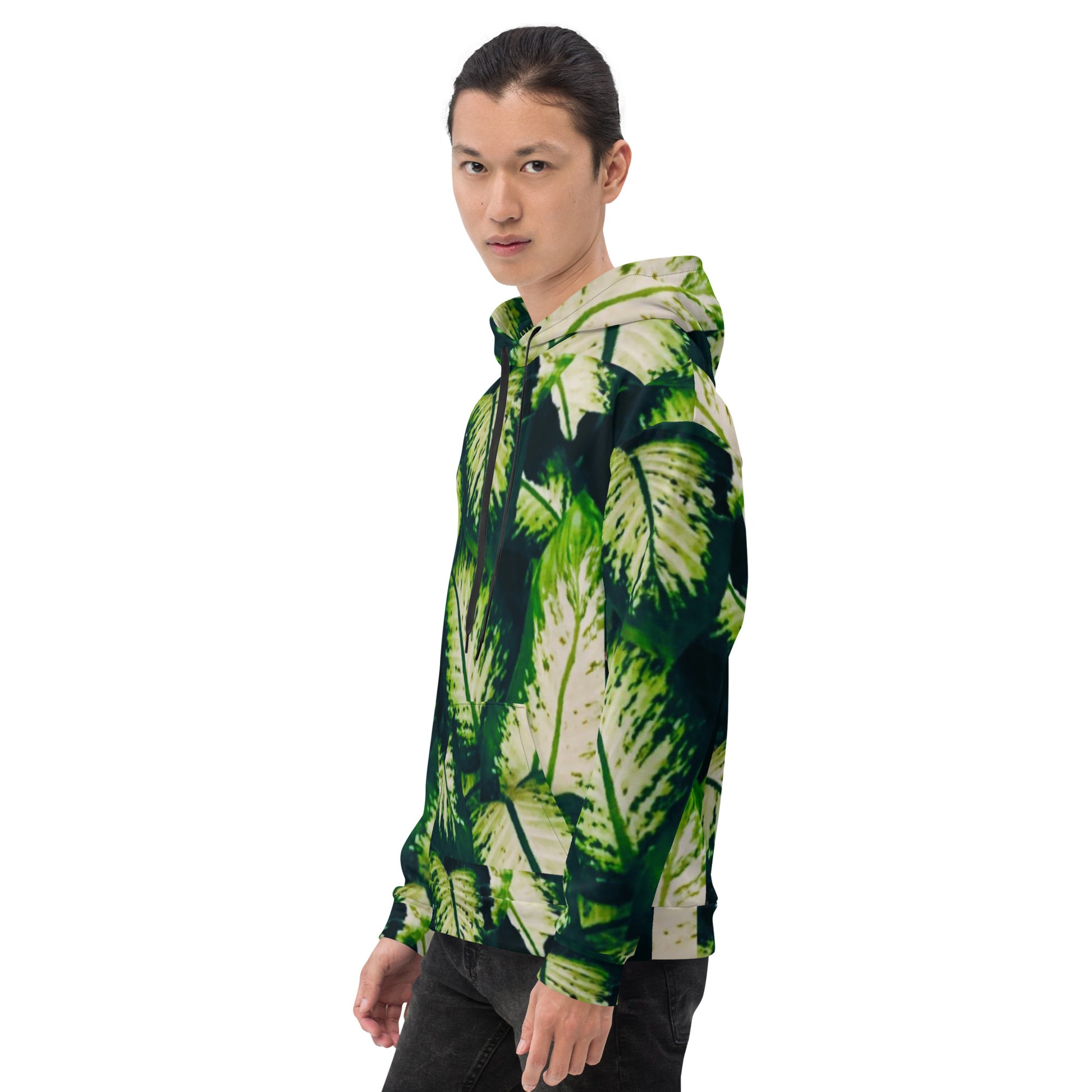 Rainforest Leaves All-Over Print Hoodie Left