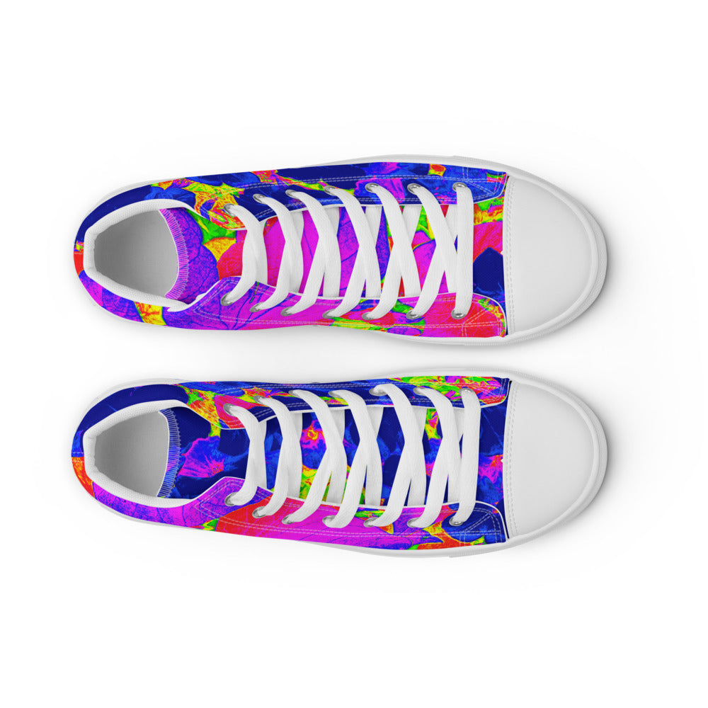 Neon Leaves Men's All-Over Print High Tops