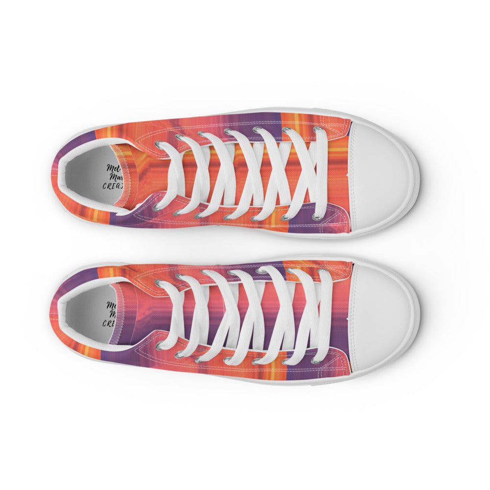 Abstract Sunset Men's High Tops Top View