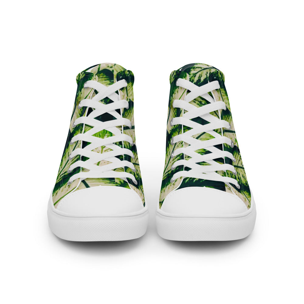 Rainforest Leaves Men’s High Tops Front