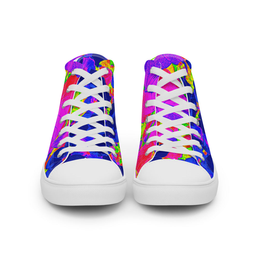 Neon Leaves Men's All-Over Print High Tops