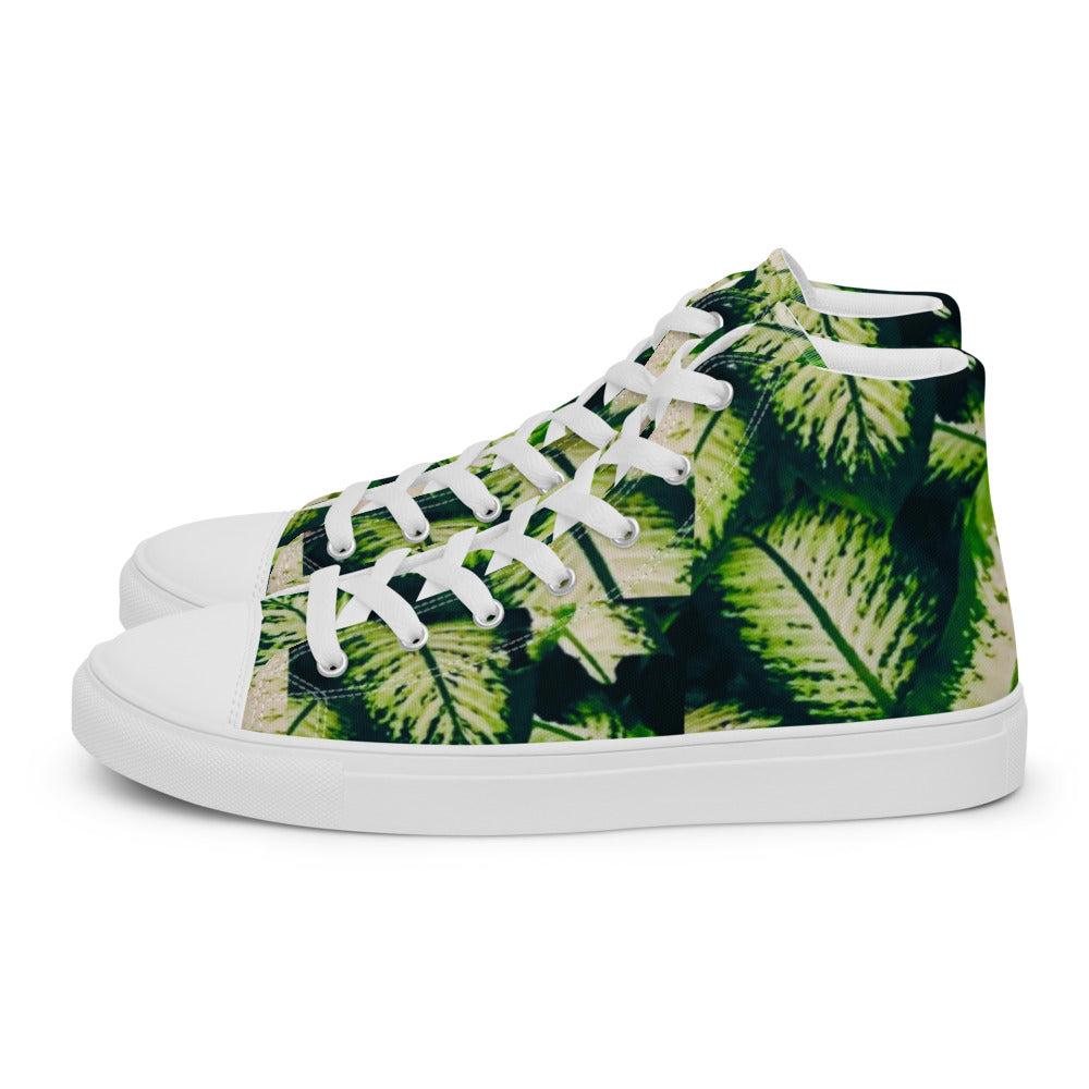 Rainforest Leaves Men’s High Tops Left