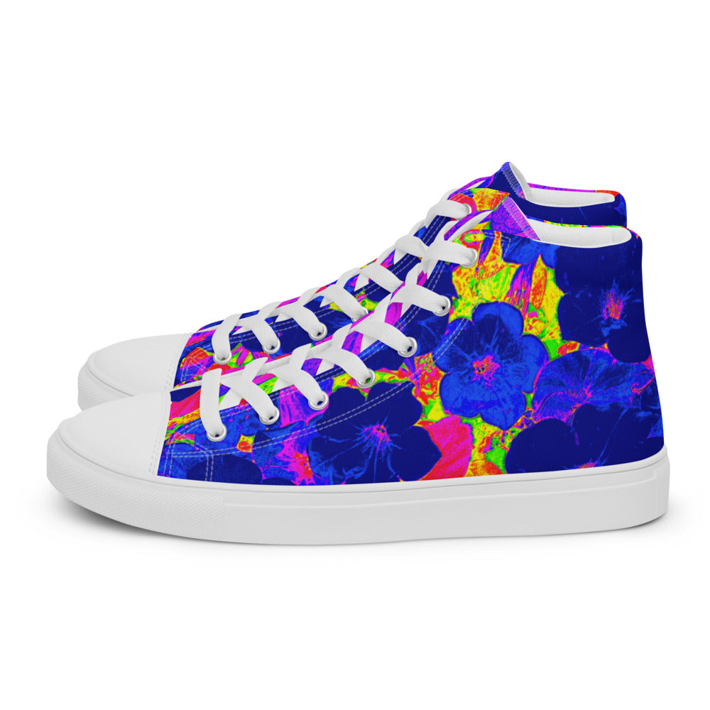 Neon Leaves Men's All-Over Print High Tops