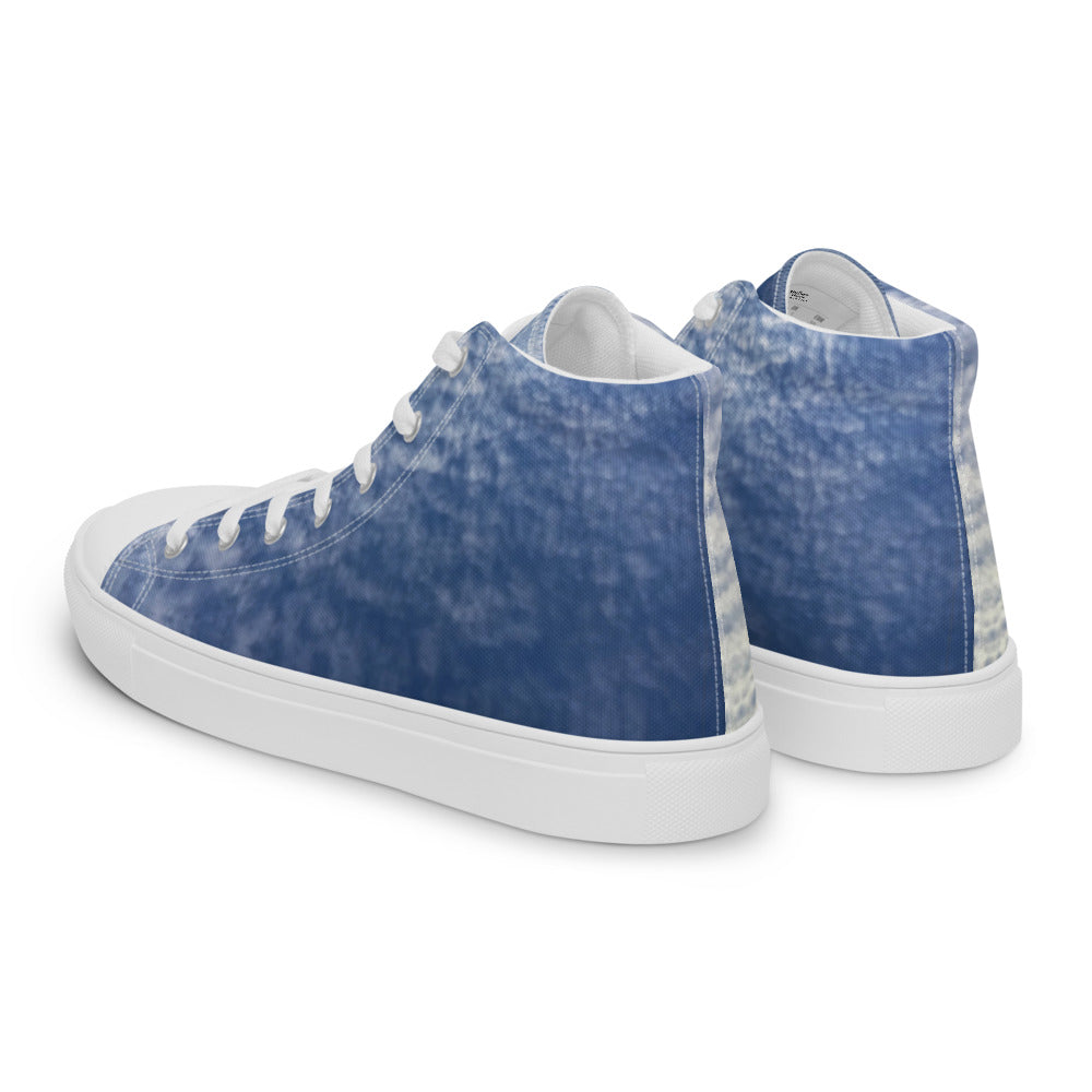 Paintbrush Clouds Men's High Tops Left Back