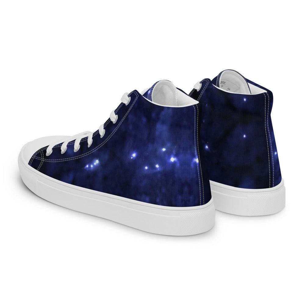 Abstract Galaxy Men's High Tops Left Back