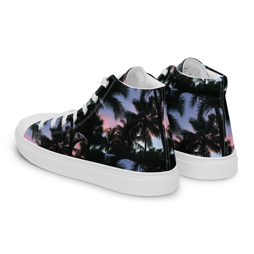 Sunset Palms Men's High Tops Left Back