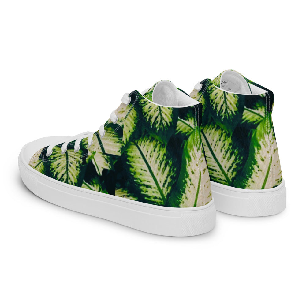 Rainforest Leaves Men’s High Tops Left Back