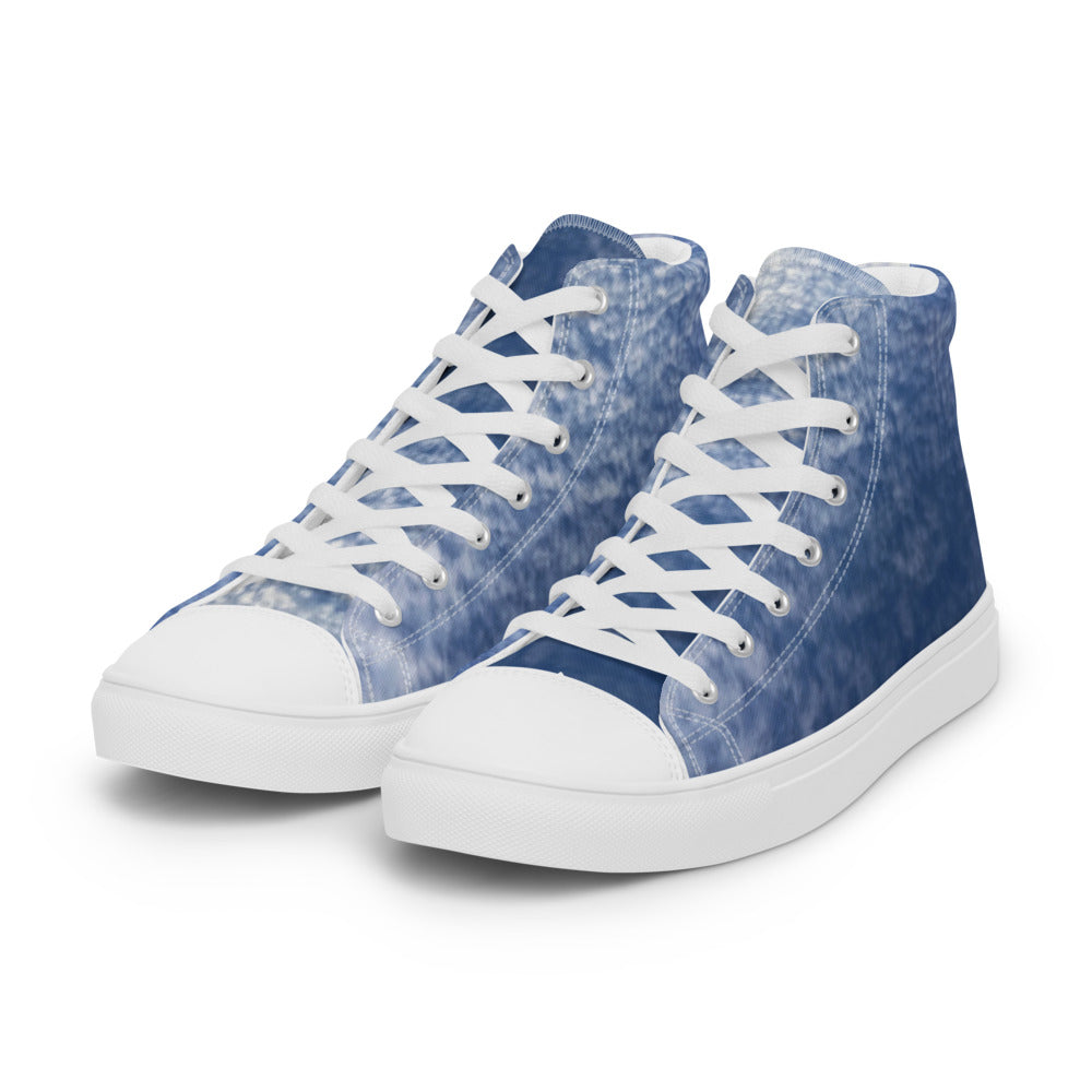 Paintbrush Clouds Men's High Tops Left Front