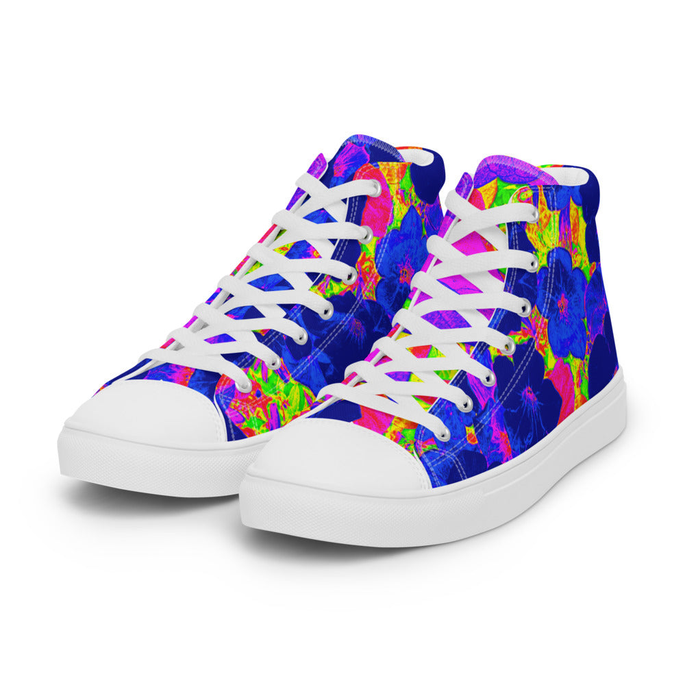 Neon Leaves Men's All-Over Print High Tops