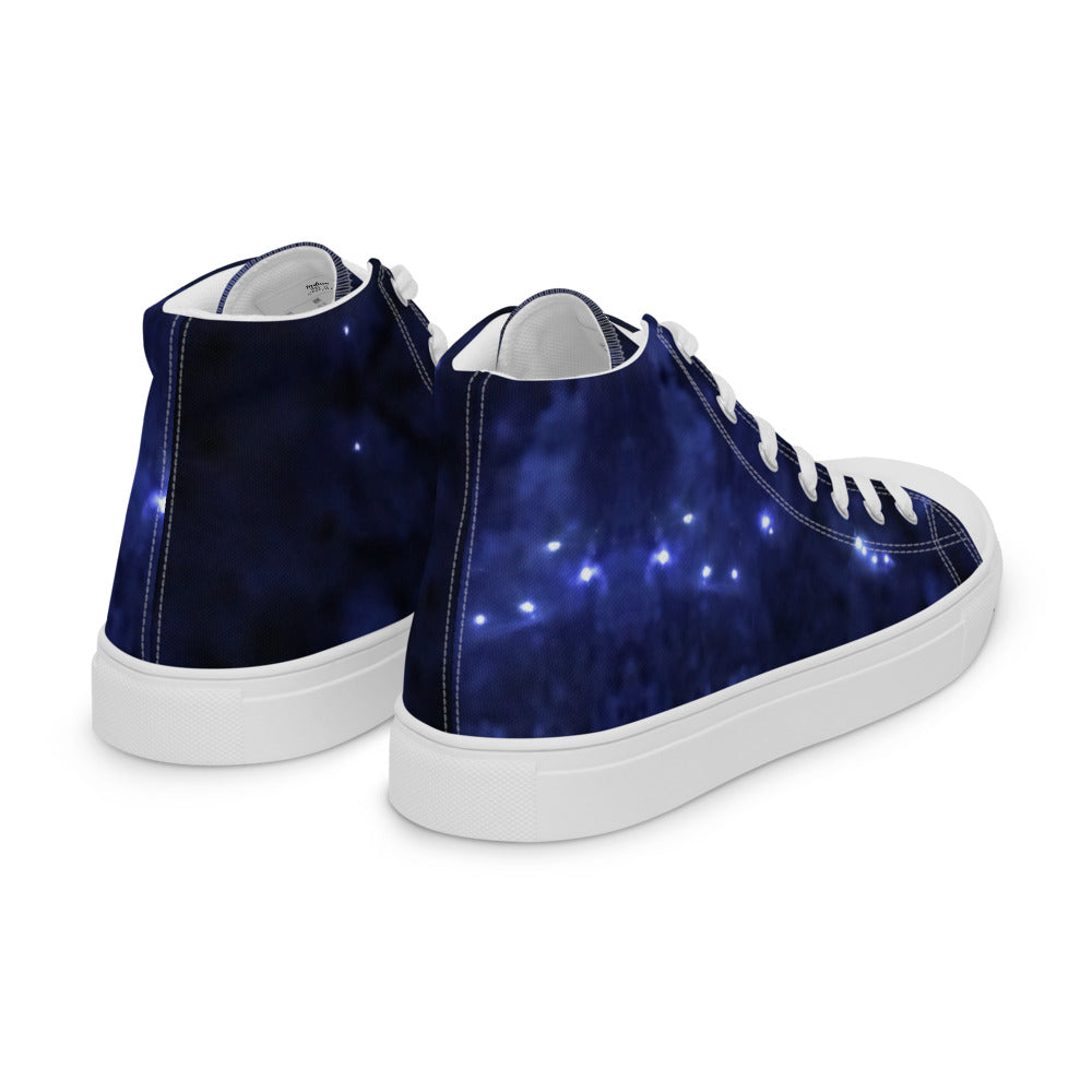 Abstract Galaxy Men's High Tops Right Back