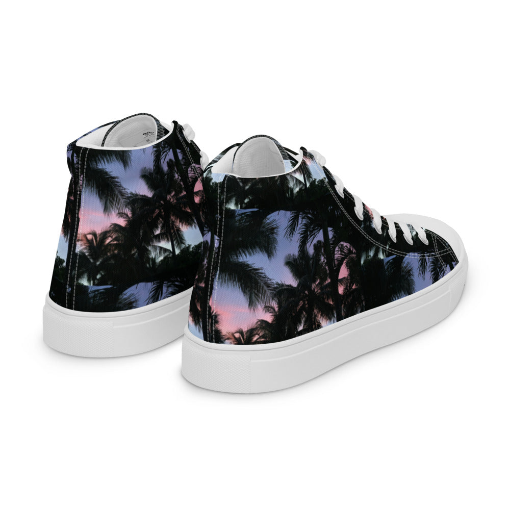 Sunset Palms Men's High Tops Right Back