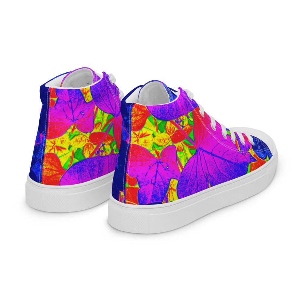 Neon Leaves Men's All-Over Print High Tops