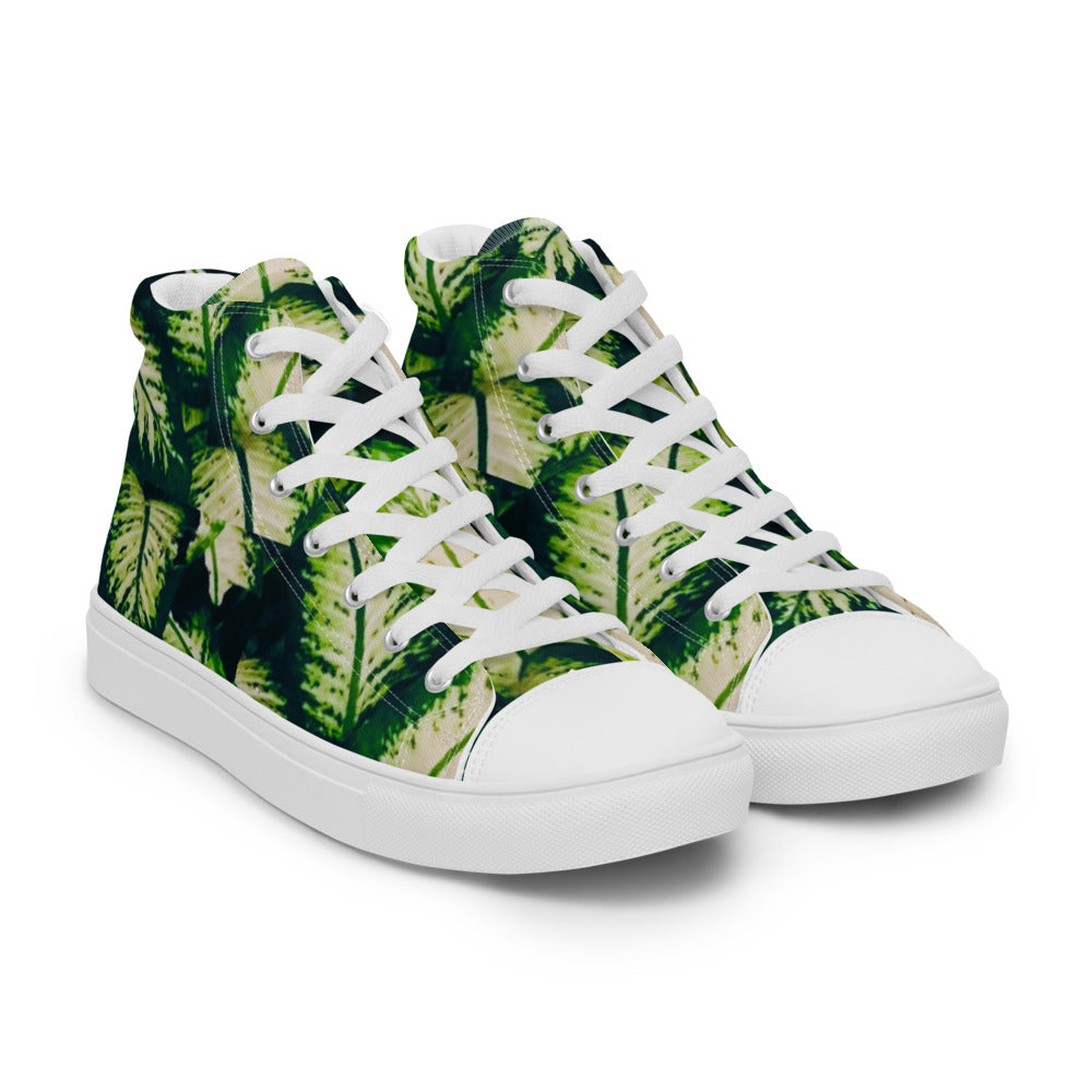 Rainforest Leaves Men’s High Tops Right Front