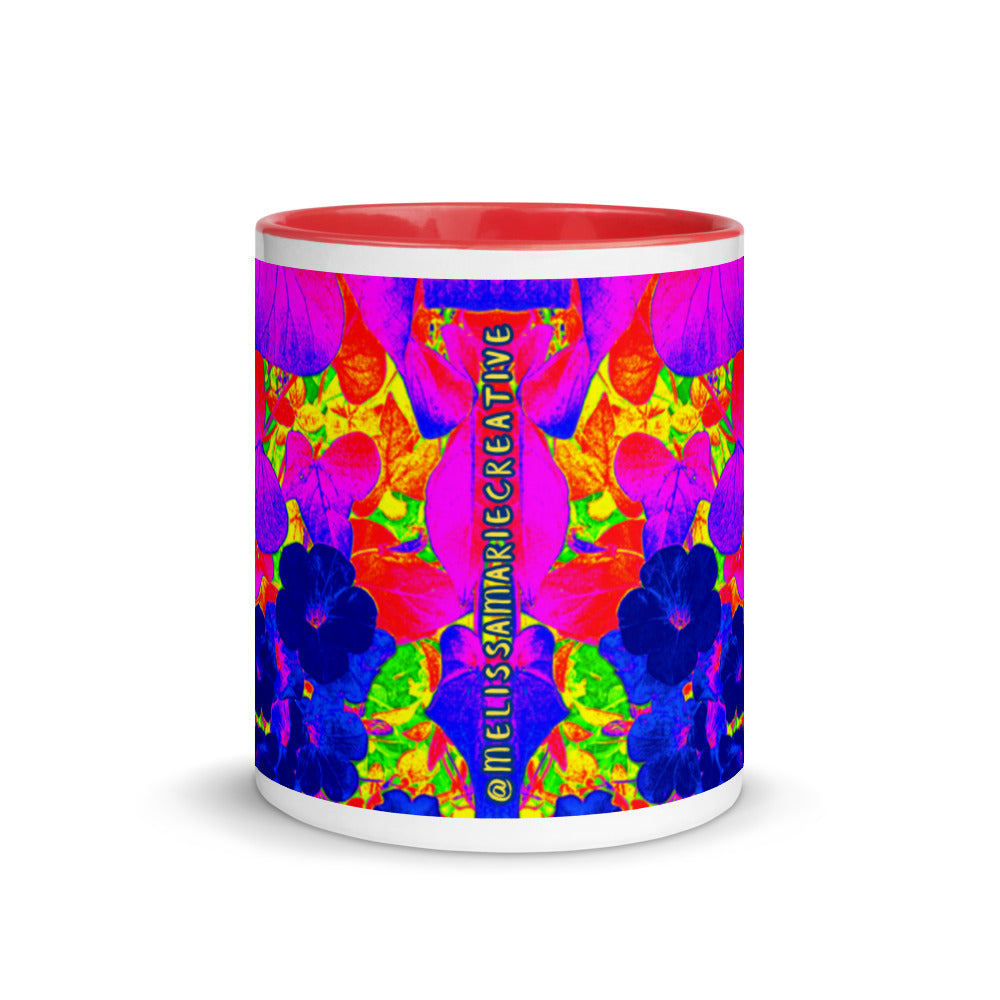 Neon Leaves Mug Red 11oz Front View