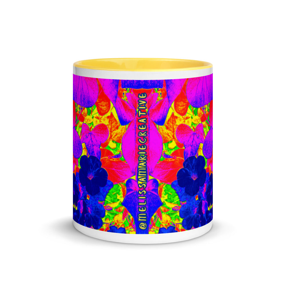 Neon Leaves Mug Yellow 11oz Front View