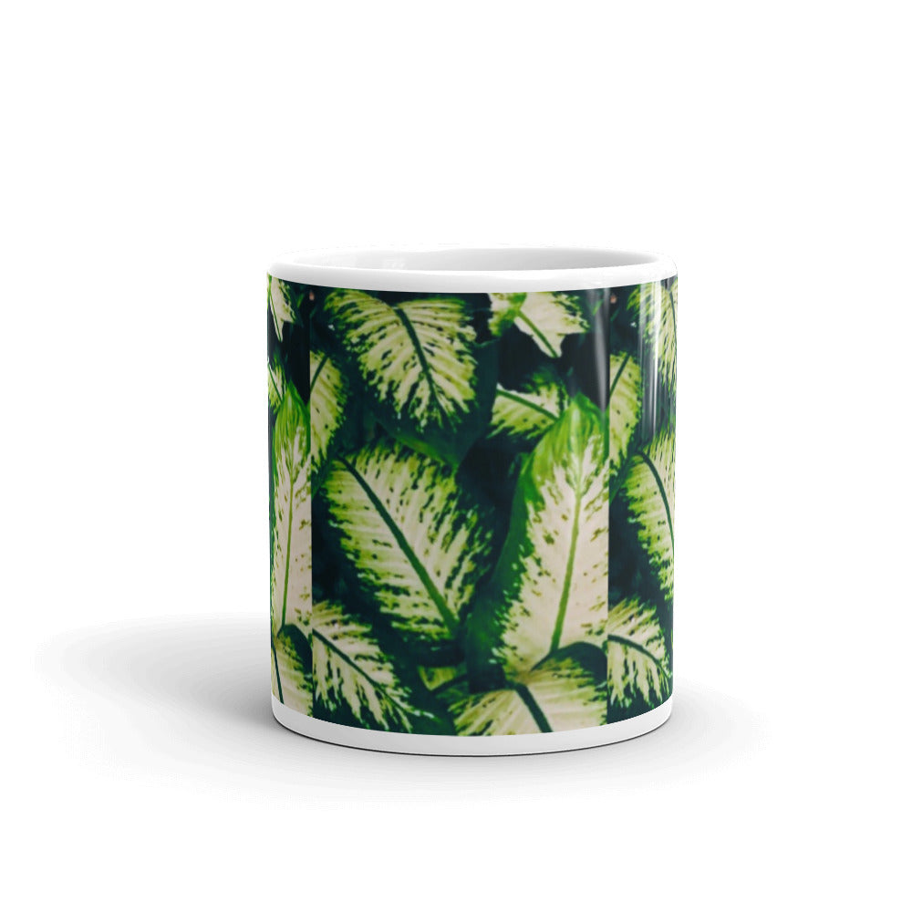 Rainforest Leaves Mug 11oz Front View