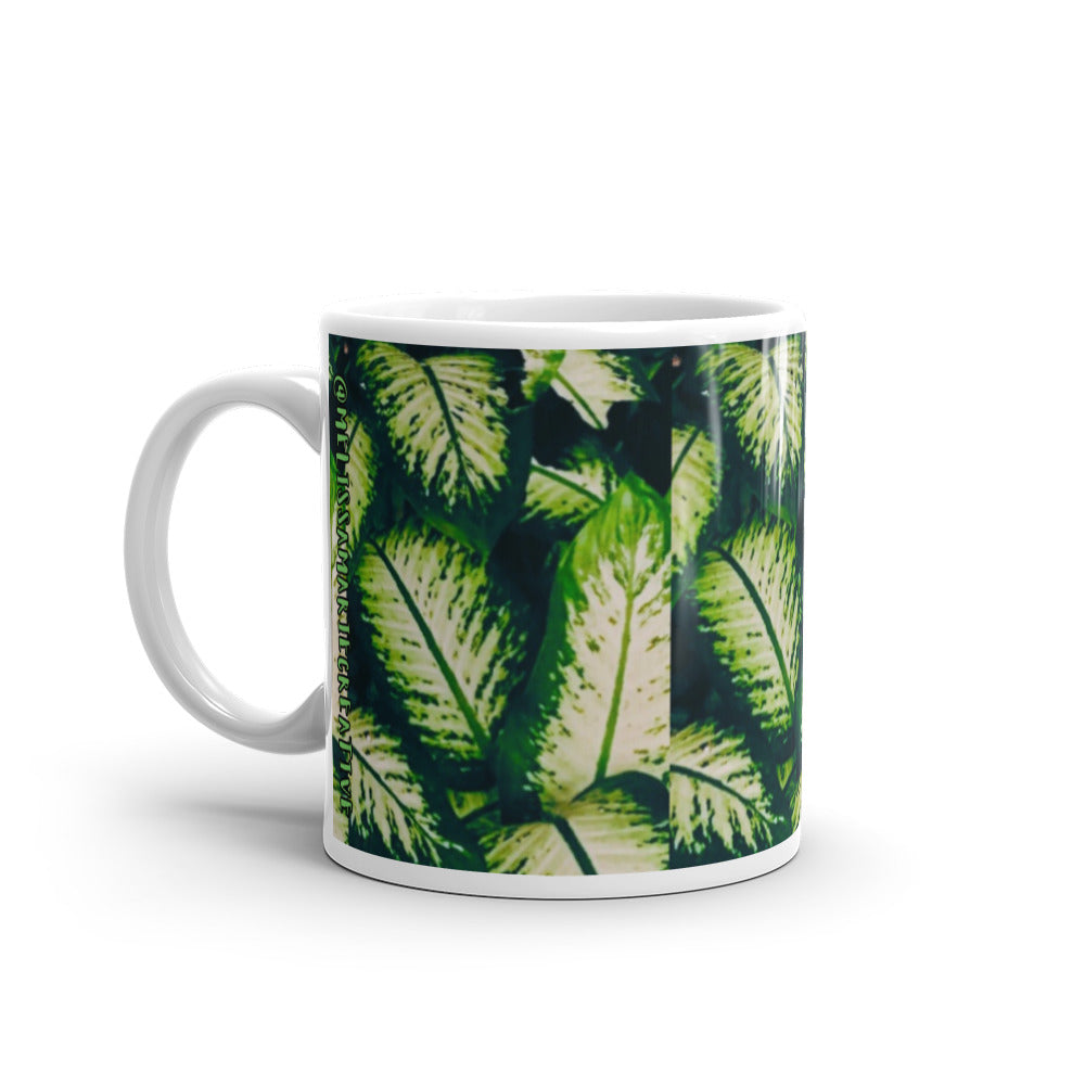 Rainforest Leaves Mug 11oz Handle Left