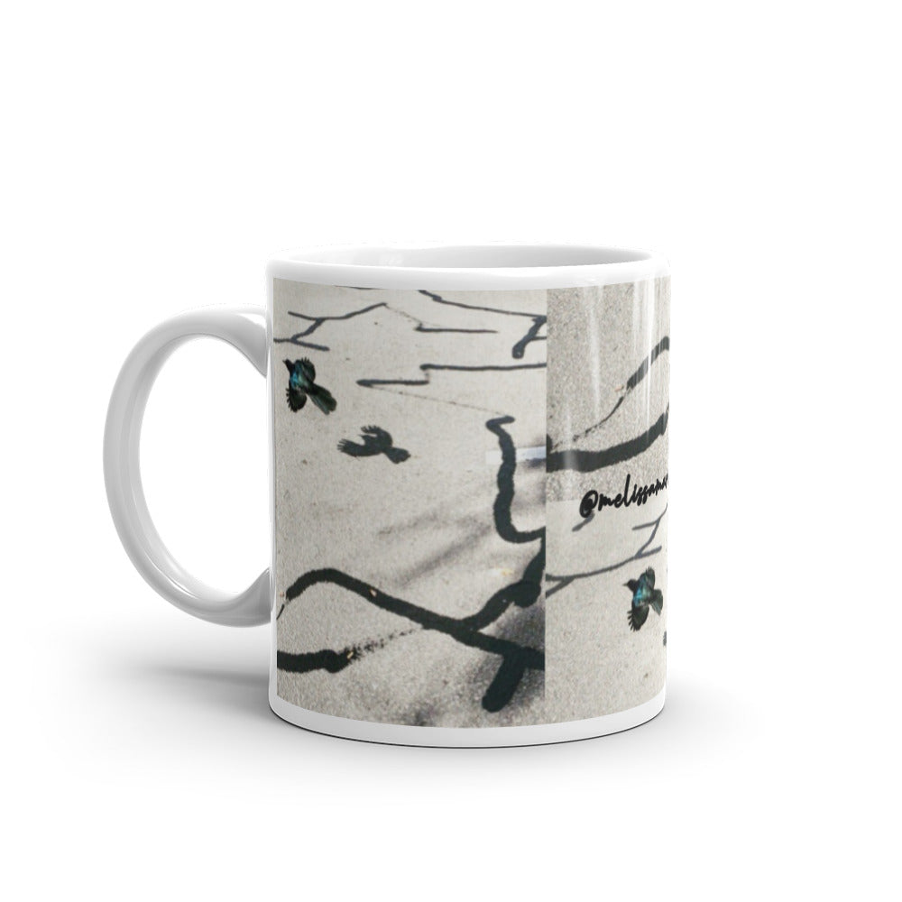 Desert Bird Abstract Mug 11oz Handle Left