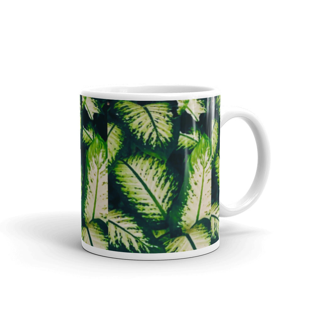 Rainforest Leaves Mug 11oz Handle Right