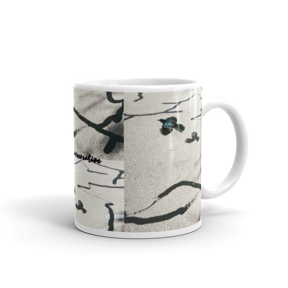 Desert Bird Abstract Mug 11oz Handle Right