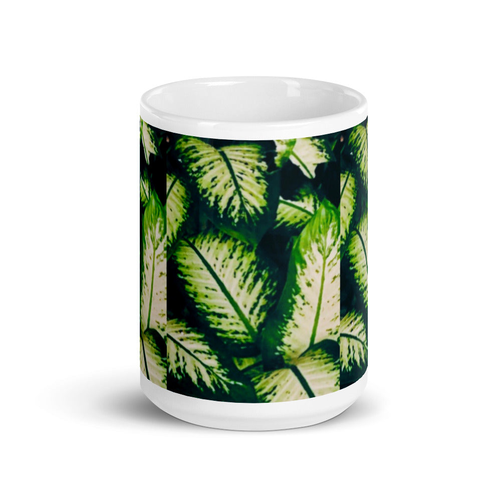 Rainforest Leaves Mug 15oz Front View