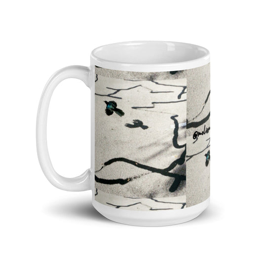 Desert Bird Abstract Mug 15oz Handle Left